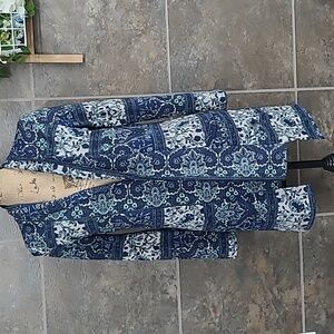 R2d Blue Print Cardigan Small fit